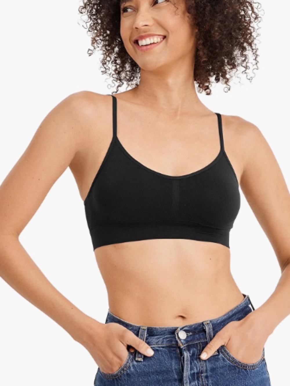 Jockey Women's Bra Seamfree Modern Micro Stretch Cami Strap Bralette S 12597